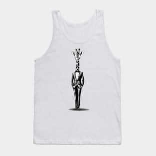 Giraffe In Suit Tank Top